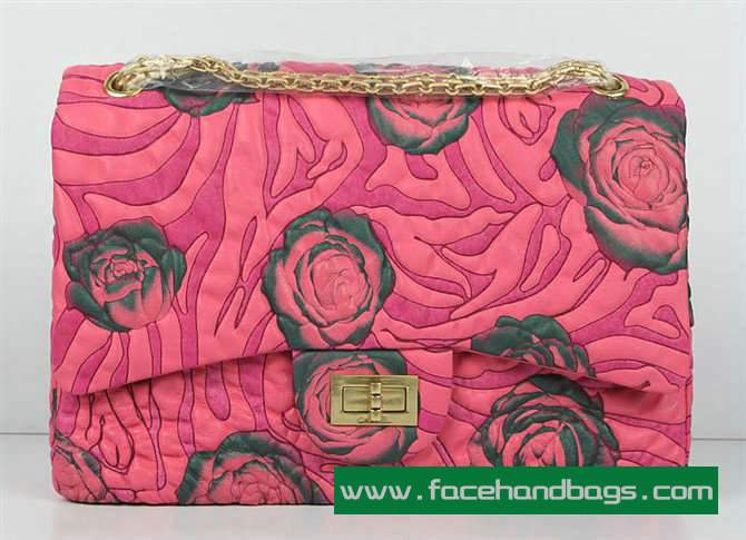 Chanel 2.55 Rose Handbag 50146 Gold Hardware-Pink Green Chanel 2.55 Rose Handbag 50146 Gold Hardware-Pink Green